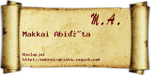 Makkai Abiáta névjegykártya